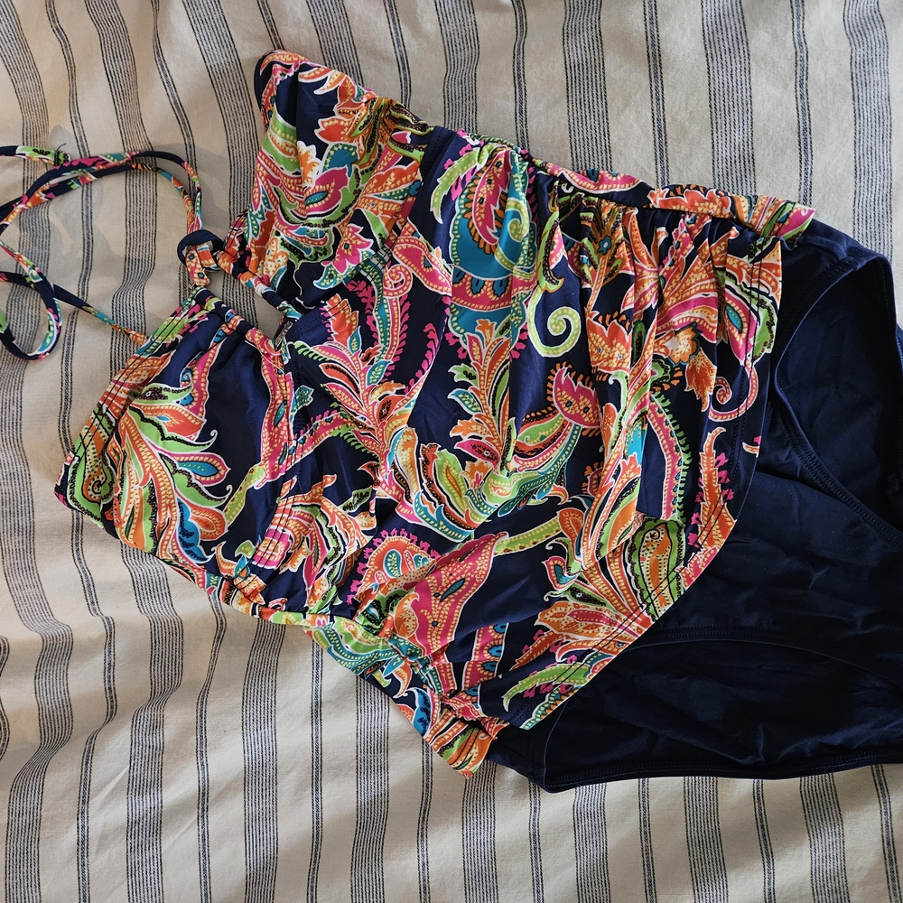 Ralph Lauren: Colorful Paisley Halter Swimsuit